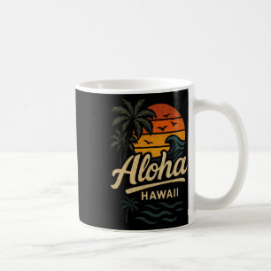 Aloha Hawaii Beach Summer Surfing 70s Retro  Coffee Mug