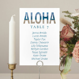 Aloha Hawaii Beach Wedding Seating Chart Cards