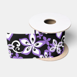 ALOHA HAWAII (BLACK/LAVENDER) SATIN RIBBON