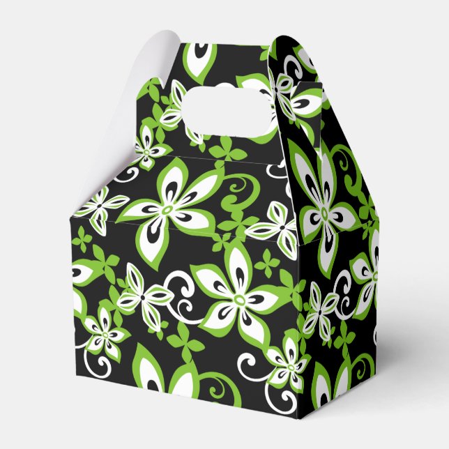 ALOHA HAWAII (BLACK/LIME) FAVOUR BOX (Front Side)