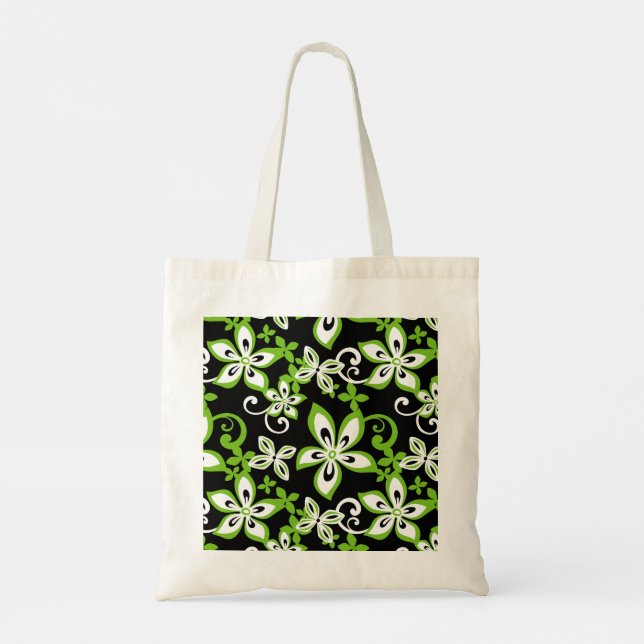 ALOHA HAWAII (BLACK/LIME) TOTE BAG (Back)