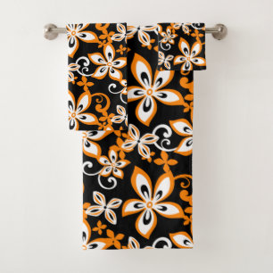 ALOHA HAWAII (BLACK/ORANGE) BATH TOWEL SET