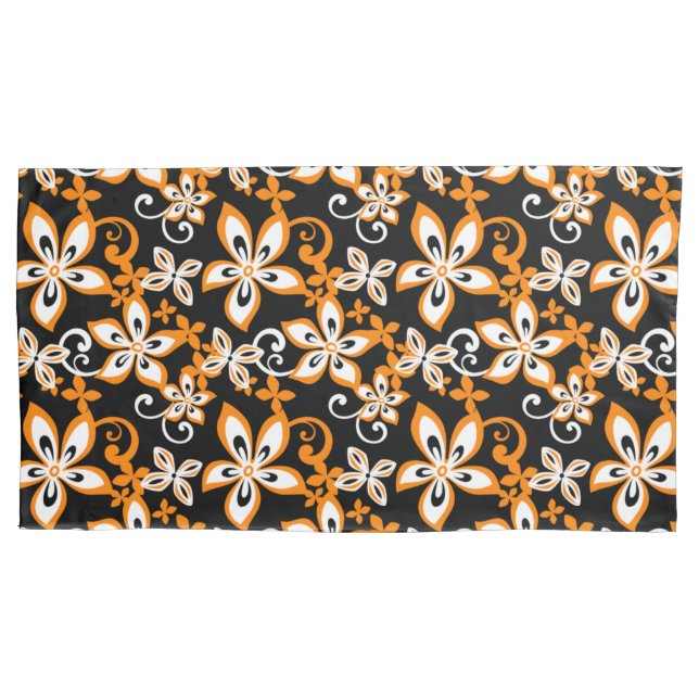 ALOHA HAWAII (BLACK/ORANGE) PILLOWCASE (Front-Left)