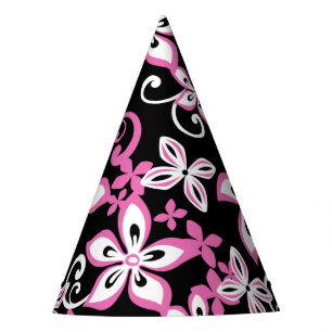 ALOHA HAWAII (BLACK/PINK) PARTY HAT