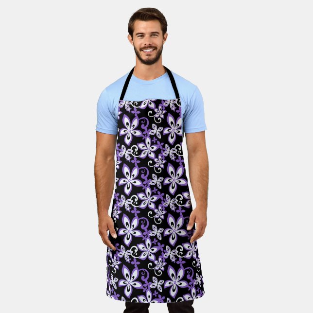 ALOHA HAWAII (BLACK/PURPLE) APRON (Worn)