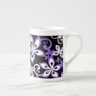 ALOHA HAWAII (BLACK/PURPLE) BONE CHINA MUG
