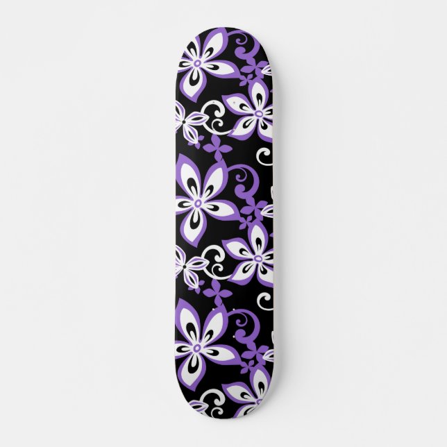 ALOHA HAWAII (BLACK/PURPLE) SKATEBOARD (Front)