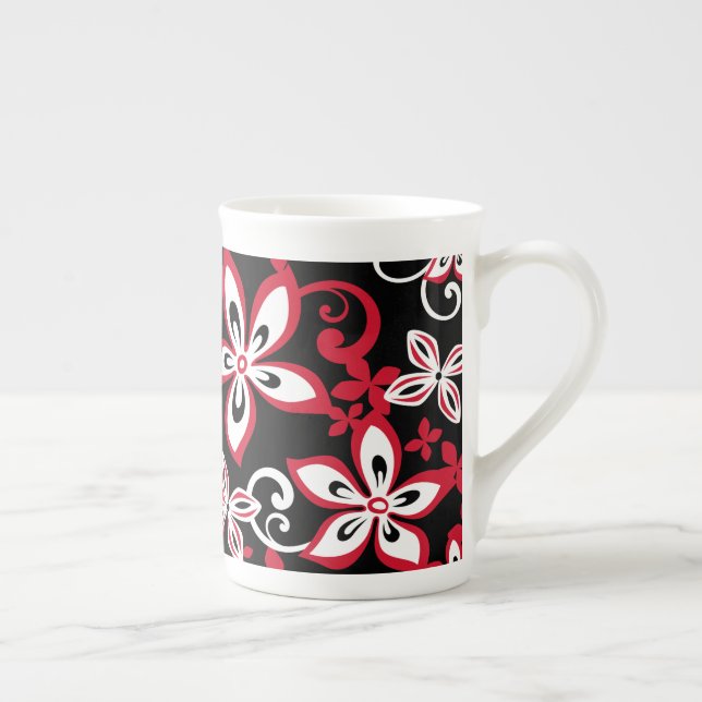 ALOHA HAWAII (BLACK/RED) BONE CHINA MUG (Right)