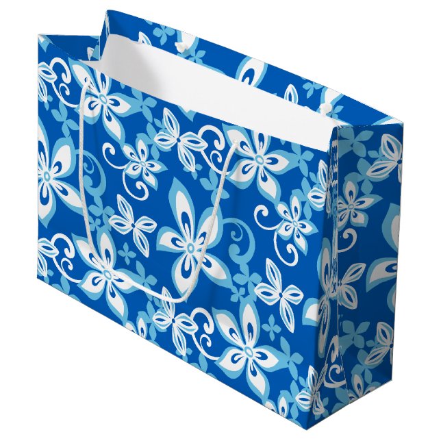 ALOHA HAWAII (BLUE x 2) Large Gift Bag (Front Angled)