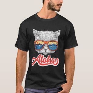 Aloha Hawaii Cat Hawaiian Beach Glass Gift T-Shirt