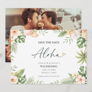 Aloha Hawaii Destination Wedding Photo Save The Date