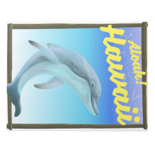 Aloha! Hawaii! Dolphin travel poster Notepad