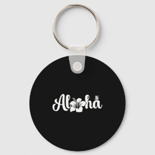Aloha hawaii flower tropical hawaiian island kids key ring