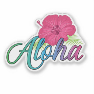 Aloha Hawaii from the island - 4 x 4 Sticker