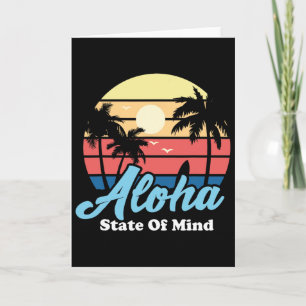 Aloha Hawaii Hawaiian Beach Surfer Surfing Souveni Card