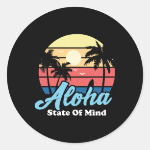 Aloha Hawaii Hawaiian Beach Surfer Surfing Souveni Classic Round Sticker