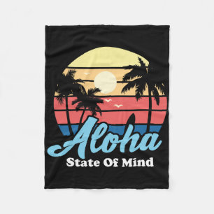 Aloha Hawaii Hawaiian Beach Surfer Surfing Souveni Fleece Blanket