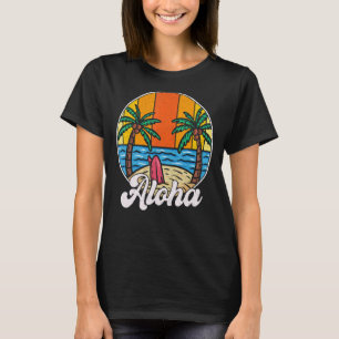 Aloha Hawaii Hawaiian For Boys Girls Palm Tree Su T-Shirt