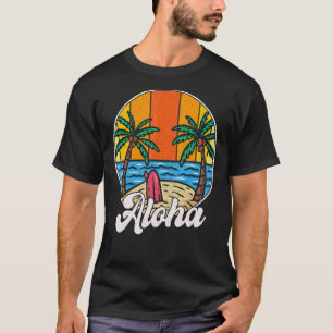 Aloha Hawaii Hawaiian  For Boys Girls Palm Tree Su T-Shirt