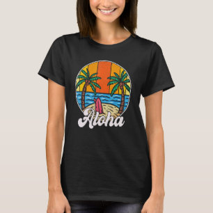 Aloha Hawaii Hawaiian For Boys Girls Palm Tree Su T-Shirt