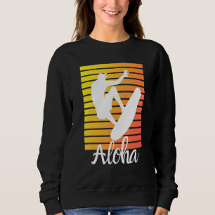 Aloha Hawaii Hawaiian Island Palm Beach Surfboard Sweatshirt