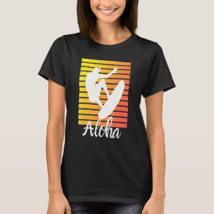 Aloha Hawaii Hawaiian Island Palm Beach Surfboard T-Shirt