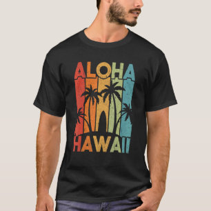 Aloha Hawaii Hawaiian Island Palm Tree Beach Sur T-Shirt