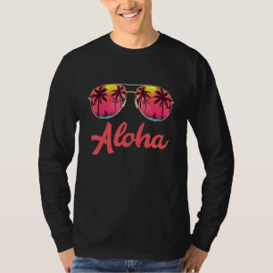 Aloha Hawaii Hawaiian Island Palm Tree Beach Surfb T-Shirt