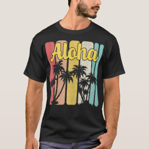 Aloha Hawaii Hawaiian Island Palm Tree Summer Trop T-Shirt