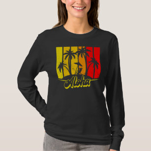 Aloha Hawaii Hawaiian Island   Palm Trees Beach Va T-Shirt