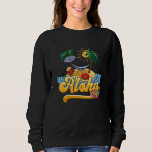Aloha Hawaii Hawaiian Island Palm Trees Beach Vaca Sweatshirt