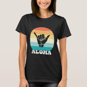 Aloha Hawaii Hawaiian Island Shaka Hand Sign Retro T-Shirt