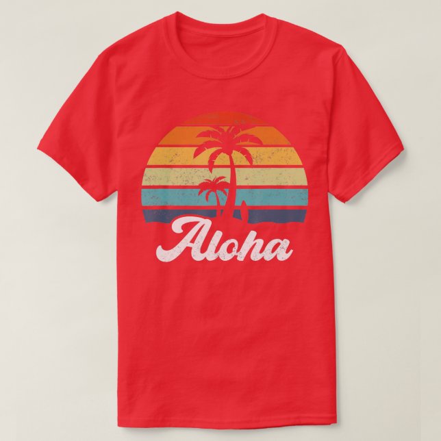 Aloha Hawaii Hawaiian Island Shirt Palm Beach Surf (Design Front)