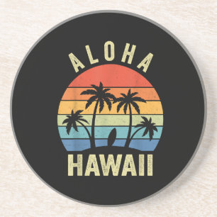 Aloha Hawaii Hawaiian Island Shirt Palm Beach Surf Coaster