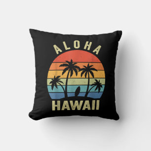 Aloha Hawaii Hawaiian Island Shirt Palm Beach Surf Cushion