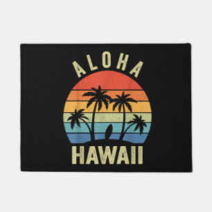 Aloha Hawaii Hawaiian Island Shirt Palm Beach Surf Doormat