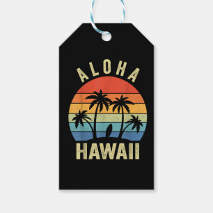 Aloha Hawaii Hawaiian Island Shirt Palm Beach Surf Gift Tags
