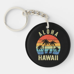 Aloha Hawaii Hawaiian Island Shirt Palm Beach Surf Key Ring