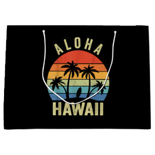Aloha Hawaii Hawaiian Island Shirt Palm Beach Surf Large Gift Bag
