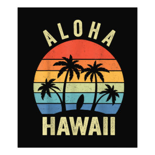Aloha Hawaii Hawaiian Island Shirt Palm Beach Surf Photo Print