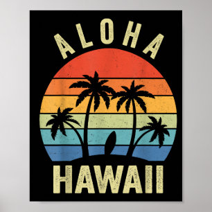 Aloha Hawaii Hawaiian Island Shirt Palm Beach Surf Poster