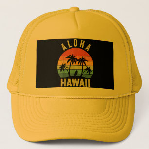 Aloha Hawaii Hawaiian Island Shirt Palm Beach Surf Trucker Hat