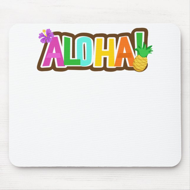 Aloha Hawaii Hawaiian Island Surfing Tropical Mouse Pad (Front)