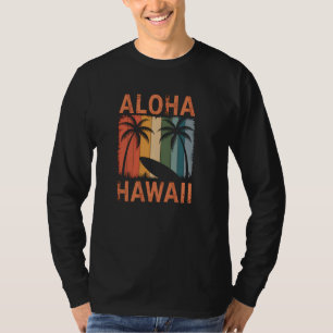 Aloha Hawaii Hawaiian Palm Beach Surfboard Surf Fu T-Shirt