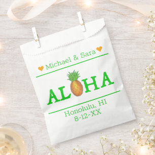 Aloha Hawaii Hawaiian Pineapple Island Wedding Favour Bag