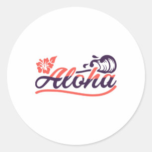 Aloha Hawaii Hawaiian Pineapple Sunny Beaches Classic Round Sticker