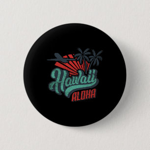 Aloha Hawaii Hawaiian Tee Beach Vacation Costume L 6 Cm Round Badge