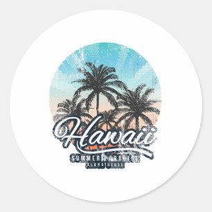 Aloha Hawaii Hawaiian Tee Beach Vacation Costume L Classic Round Sticker