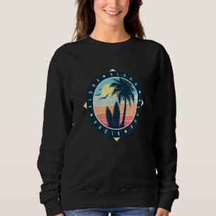 Aloha Hawaii Hawaiian Vintage Surfing Vacation Ret Sweatshirt