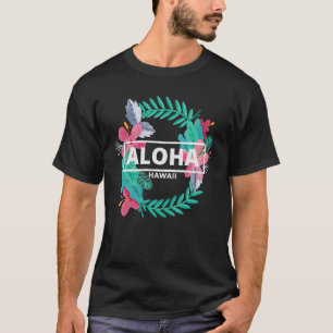 Aloha Hawaii Hibiscus Flowers Aesthetic Design T-Shirt